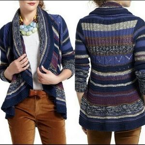 Anthro Rosie Neira curved stripes open cardigan/M